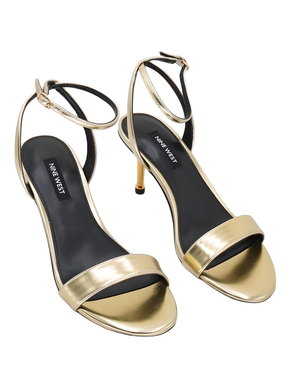 Nine West Anny Gold Ankle Strap Stiletto Sandals Size 6M